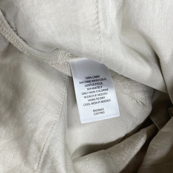 Caslon Tie Waist Taper Linen Pants - Tan Size Small - Picture 9 of 9